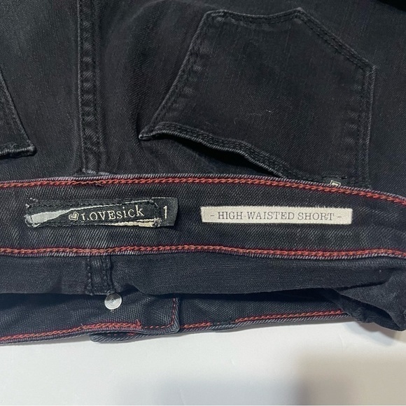 Hot Topic LoveSick Black High Waisted Jean Shorts Juniors Size 1 - Picture 16 of 16
